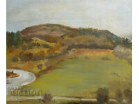 Old oil painting landscape