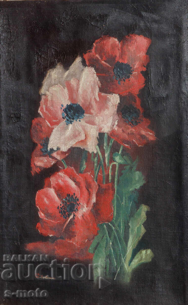 Аукцион Стара картина маслени бои натюрморт