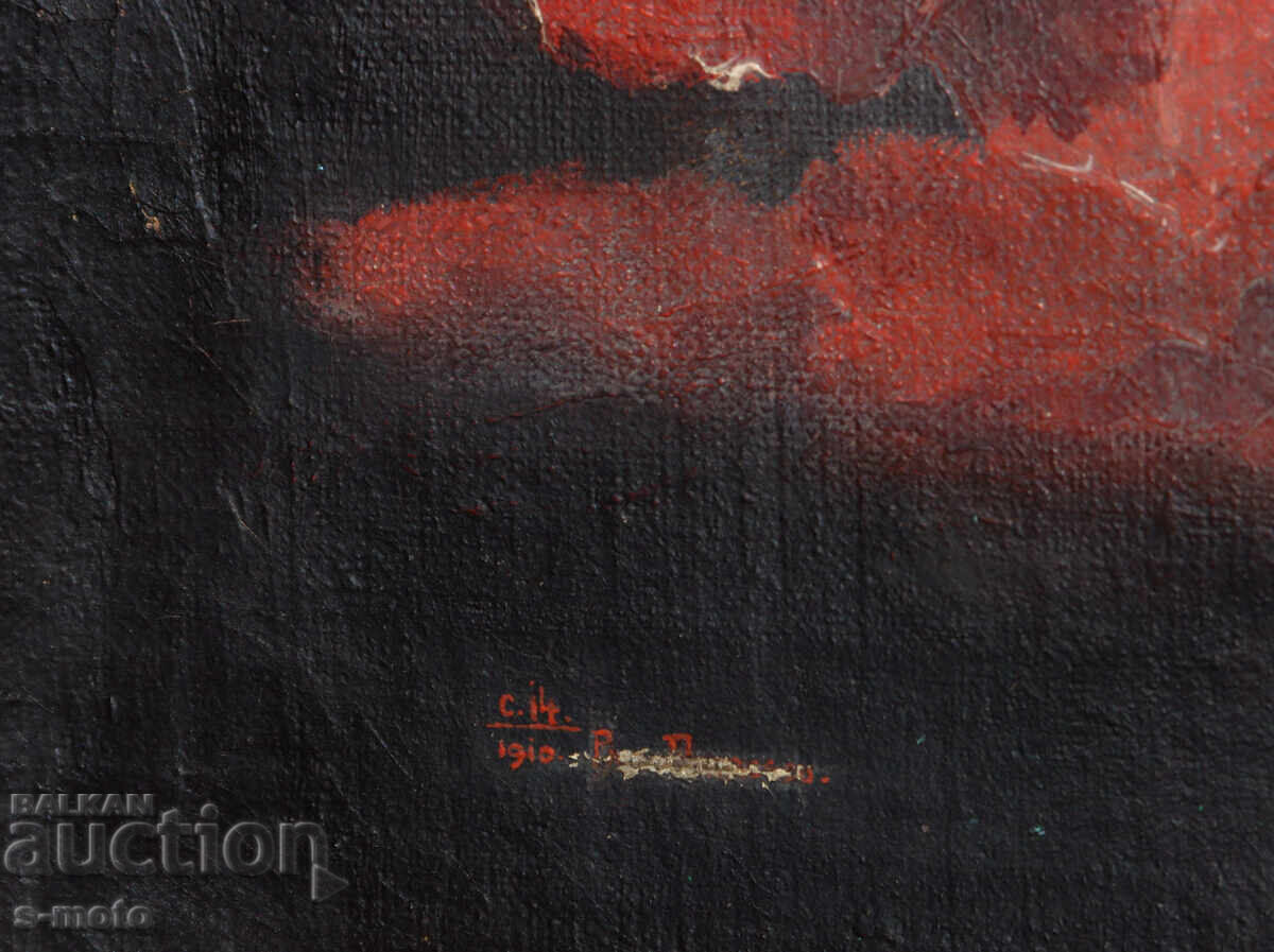 Стара картина маслени бои натюрморт - 6