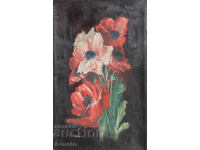 Old oil painting still life