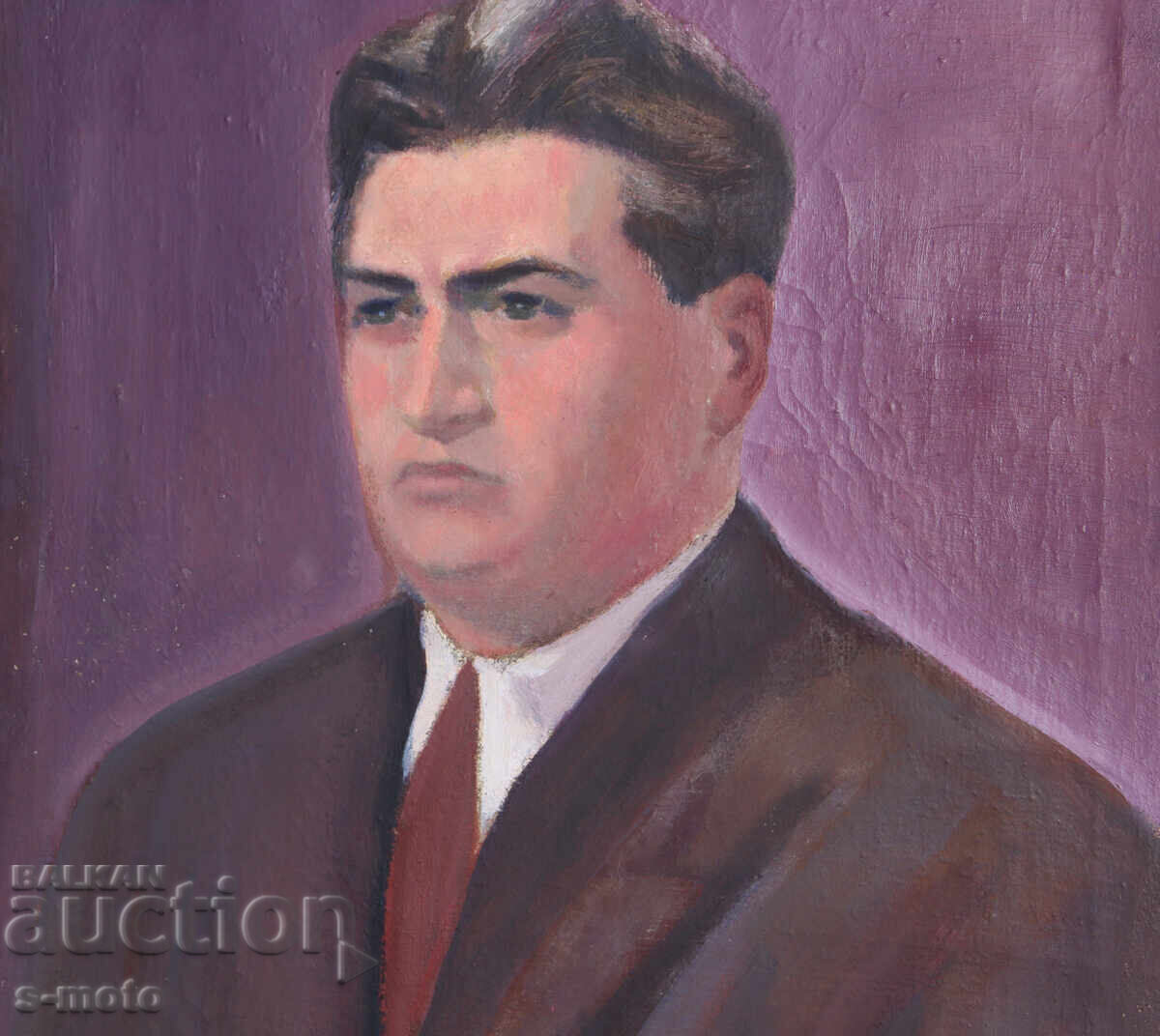 Old oil painting portrait of an elderly man - 5