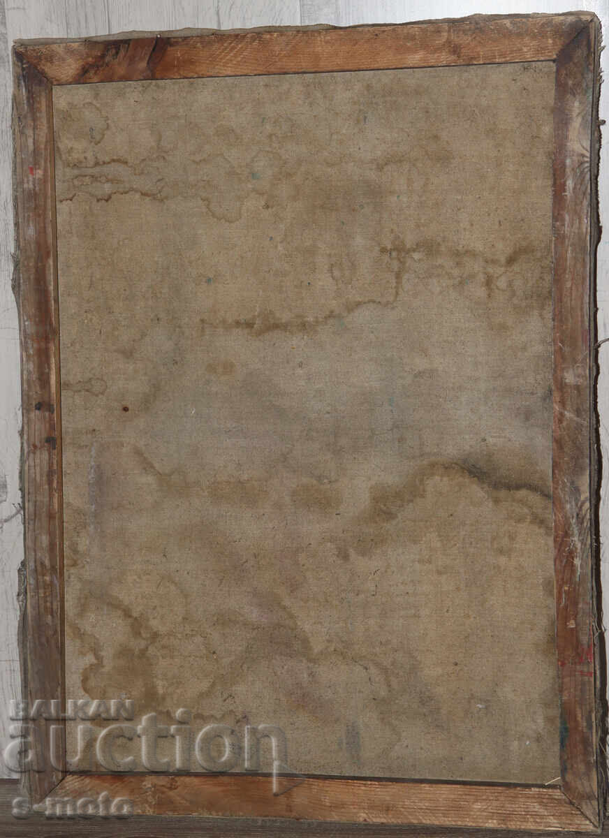 Old oil painting portrait of an elderly man - 7