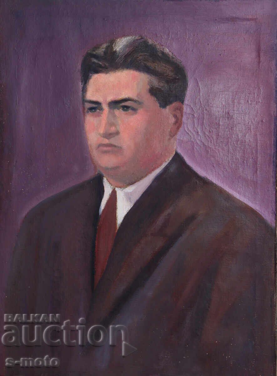 Old oil painting portrait of an elderly man