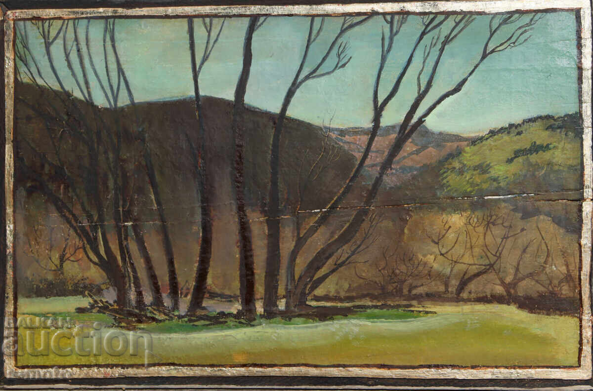 Auction  Old oil painting landscape