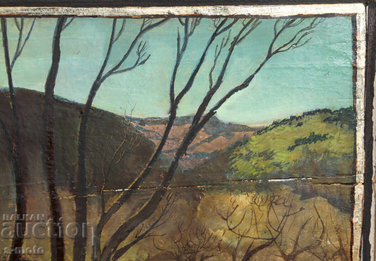 Delivery of Old oil painting landscape