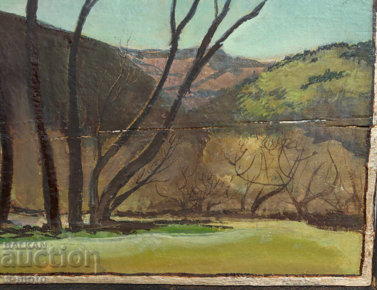 Old oil painting landscape - 5