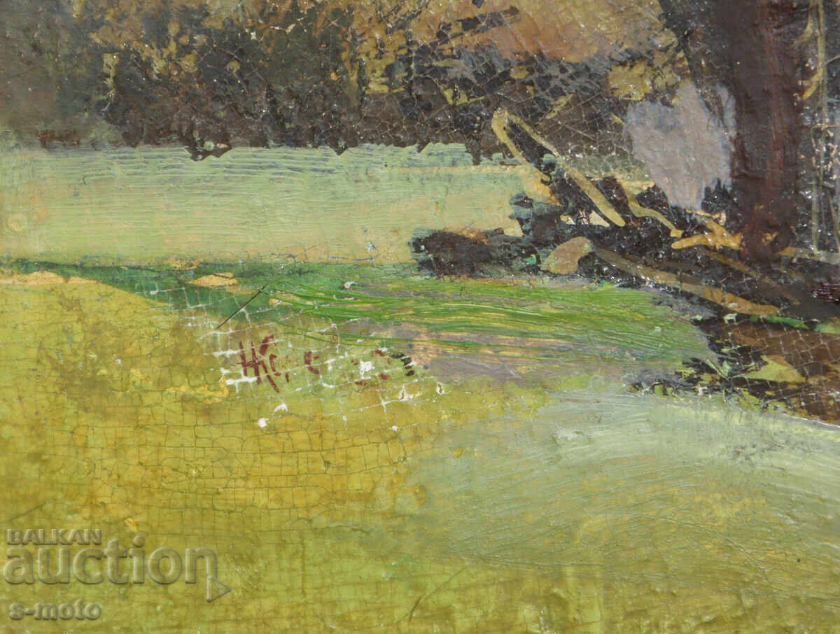 Old oil painting landscape - 6