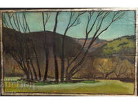 Old oil painting landscape