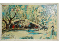 Oil painting winter landscape 1997