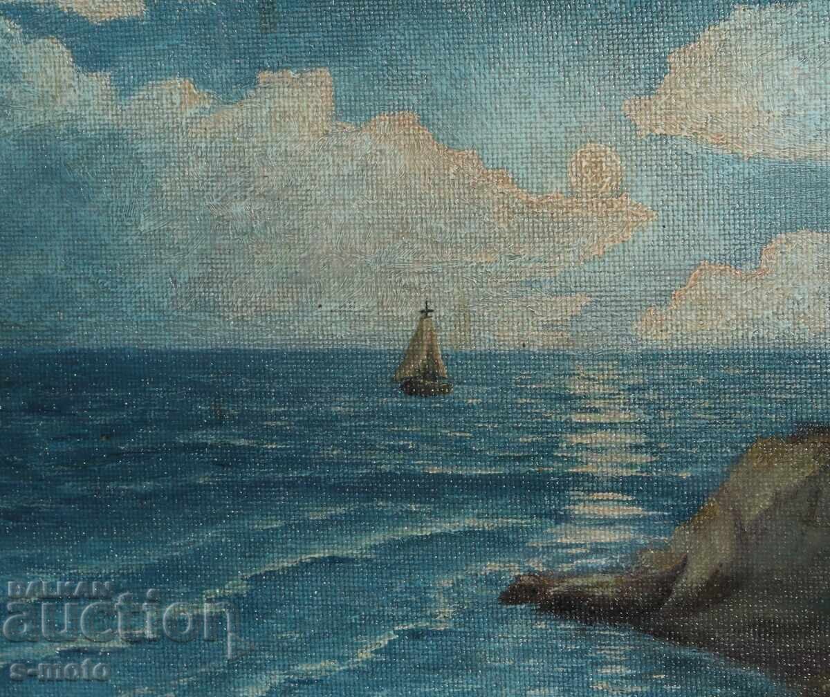 Delivery of Old oil painting, night landscape