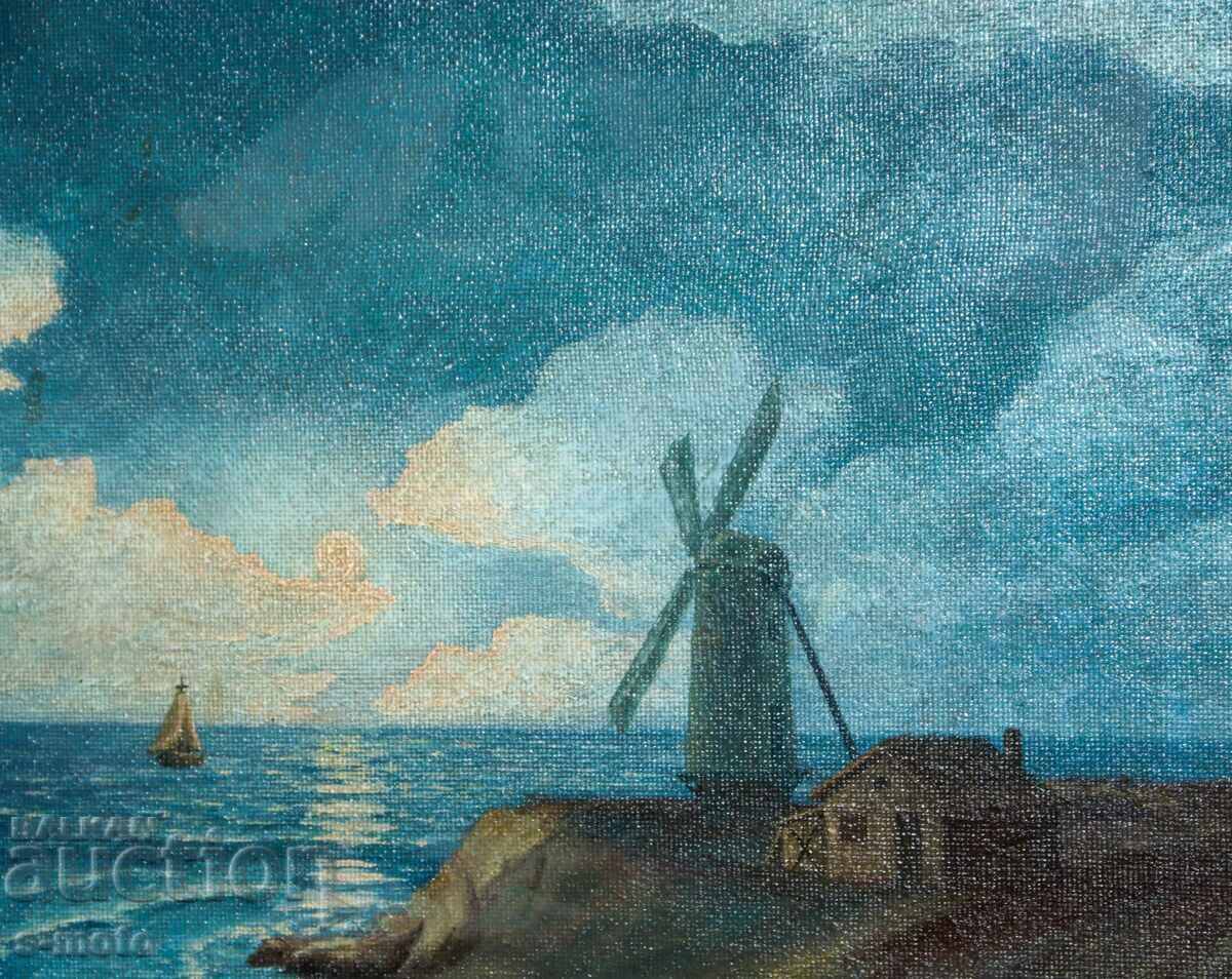 Old oil painting, night landscape - 5