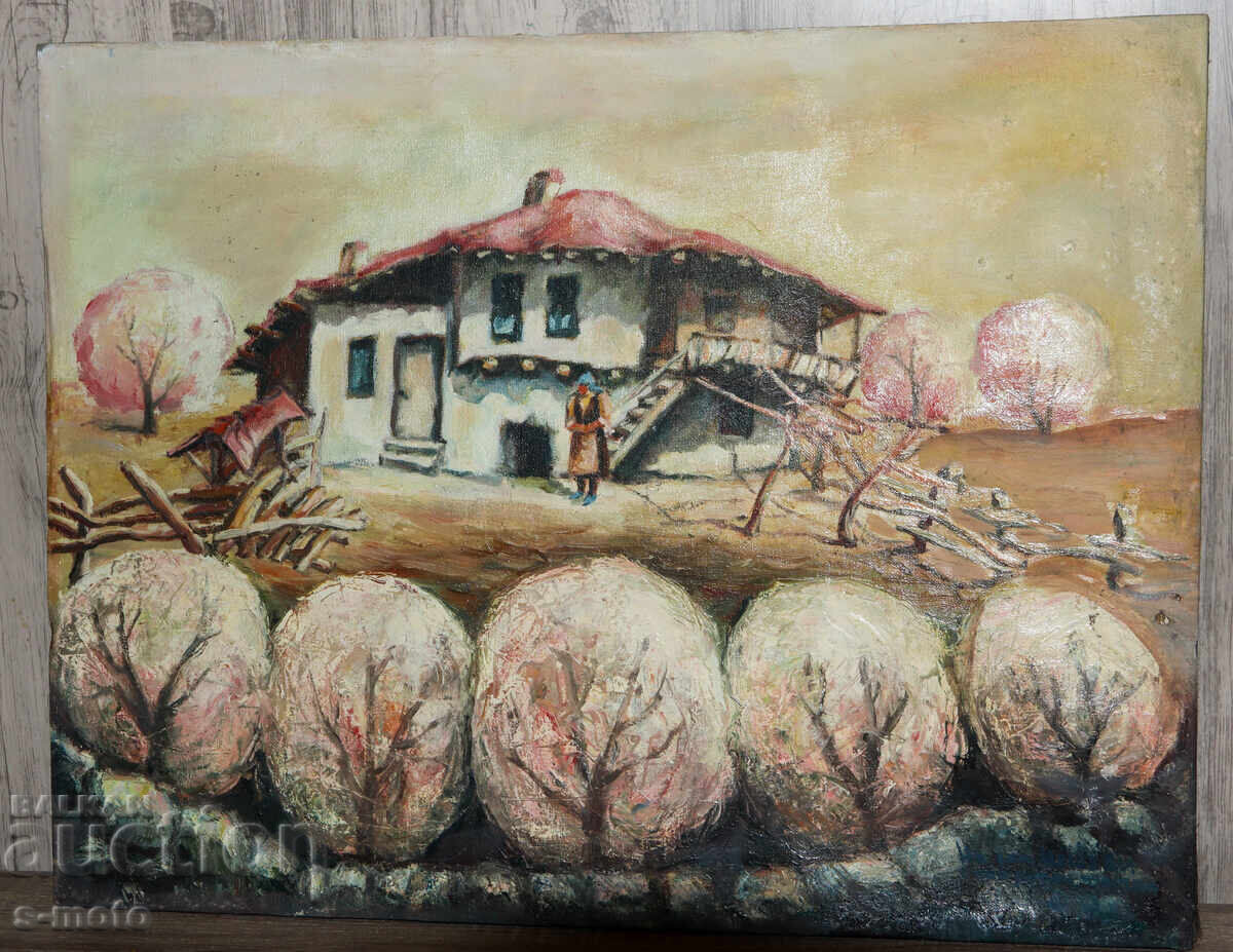 Παλιός ελαιογραφία αγροτικό τοπίο με τιμή 540.00 BGN | € 276.10 Παλιός ελαιογραφία αγροτικό τοπίο με τιμή 540.00 BGN | € 276.10