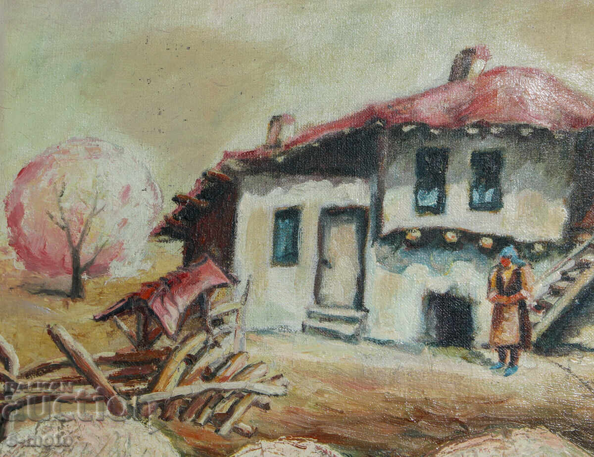 Δημοπρασία Παλιός ελαιογραφία αγροτικό τοπίο Δημοπρασία Παλιός ελαιογραφία αγροτικό τοπίο