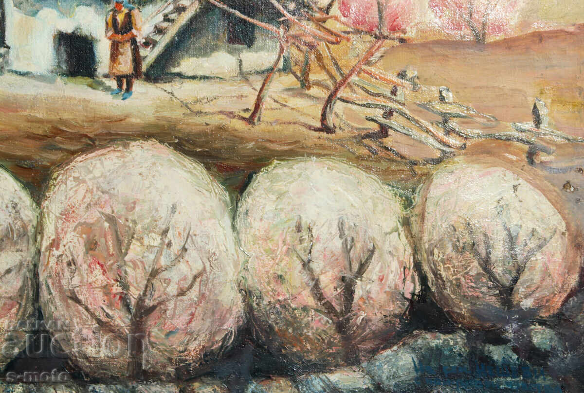 Παλιός ελαιογραφία αγροτικό τοπίο - 7 Παλιός ελαιογραφία αγροτικό τοπίο - 7