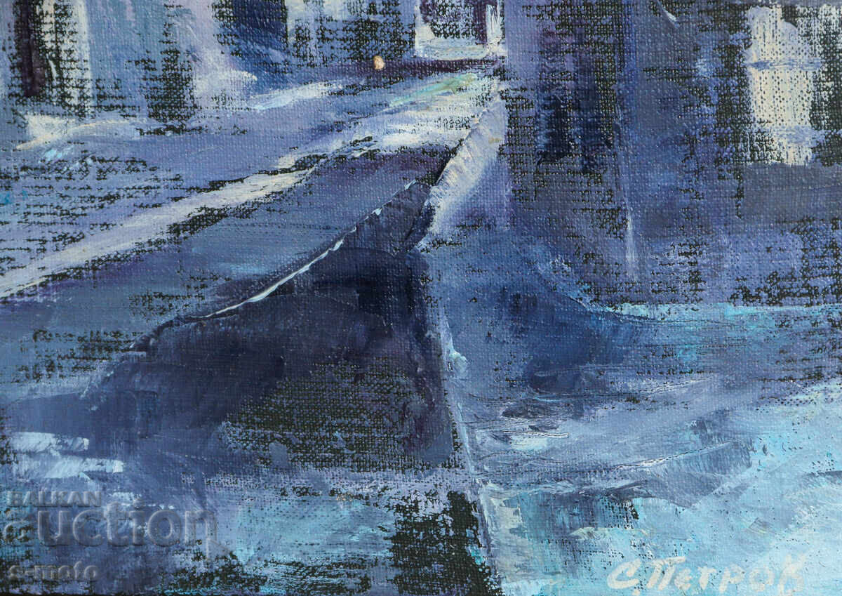 Serghei Petrov (1918-2006) ulei pe pânză peisaj urban cu preț € 400.00 | 782.33 BGN