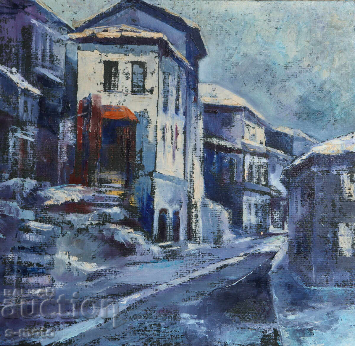 Serghei Petrov (1918-2006) ulei pe pânză peisaj urban
