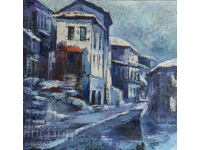 Serghei Petrov (1918-2006) ulei pe pânză peisaj urban