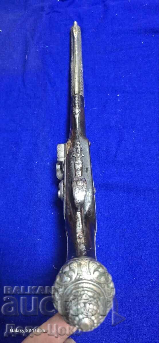 Auction  Silver Flintlock Pistol