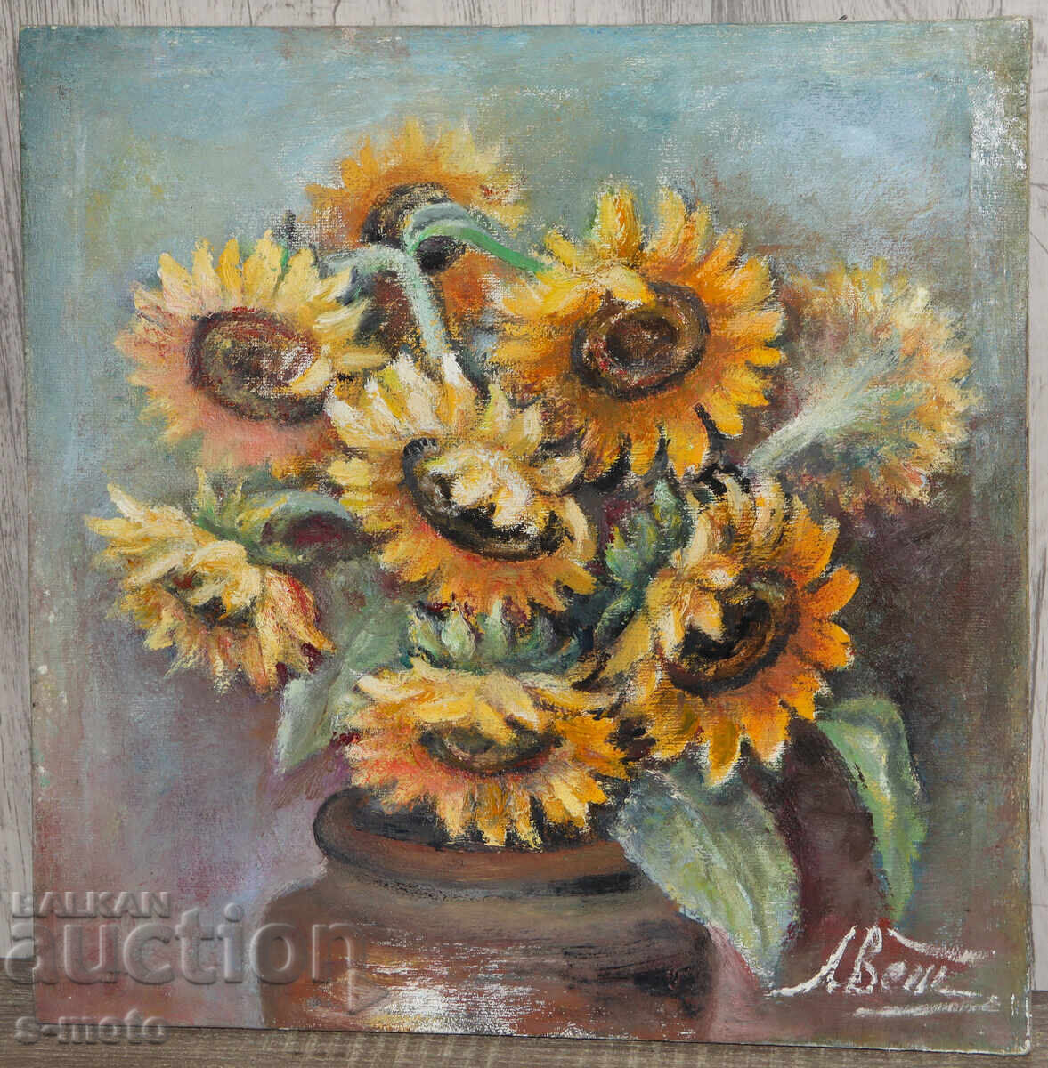 Oil painting still life with flowers with price 250.00 BGN | € 127.82