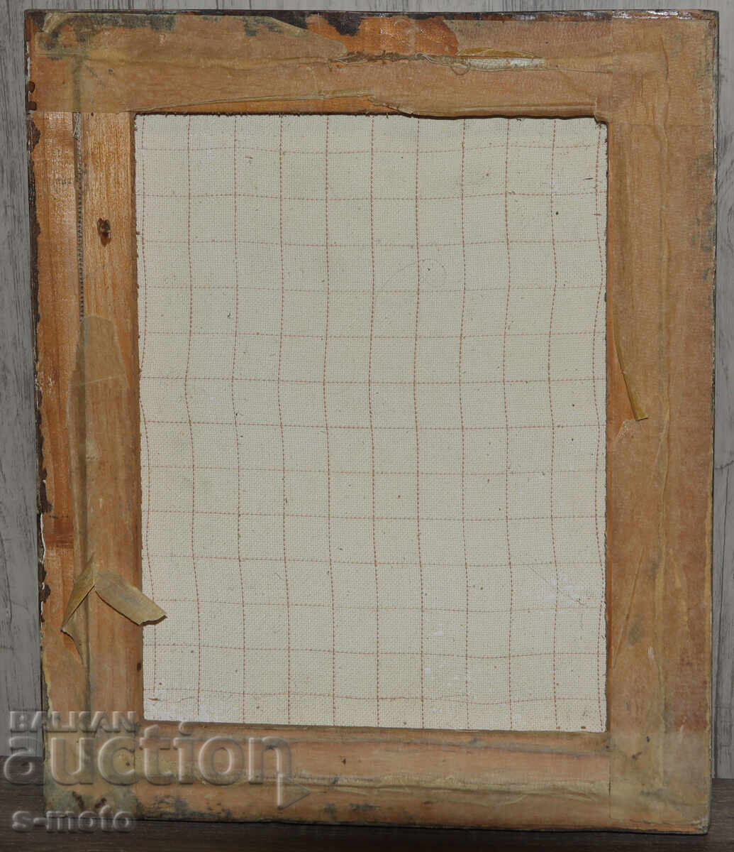 Стара картина маслени бои пейзаж манастир - 6 Стара картина маслени бои пейзаж манастир - 6