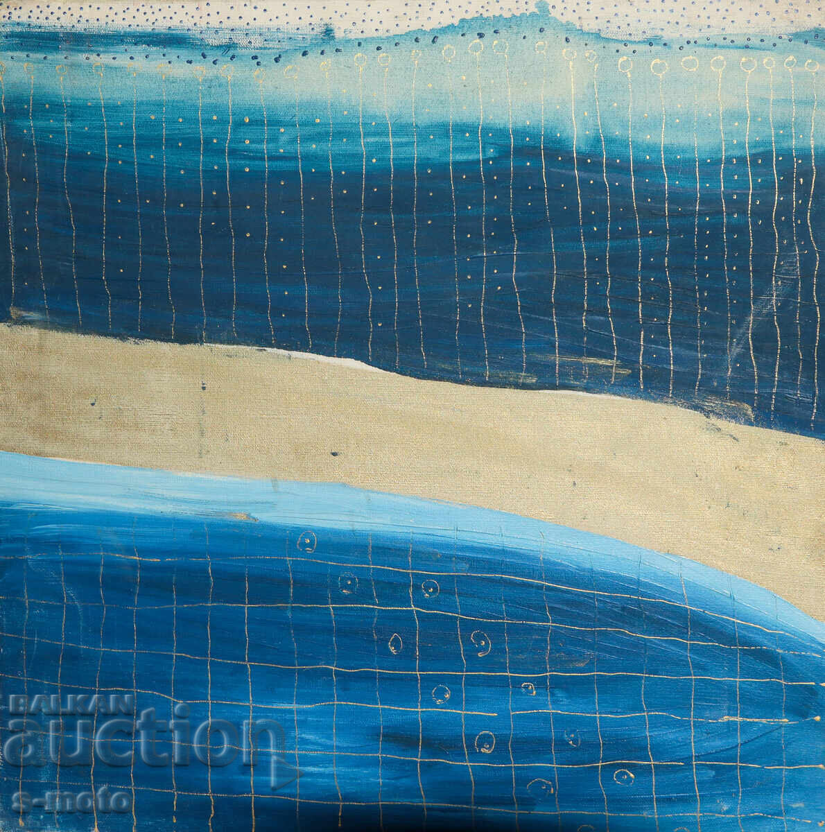 Acrylic painting abstract composition