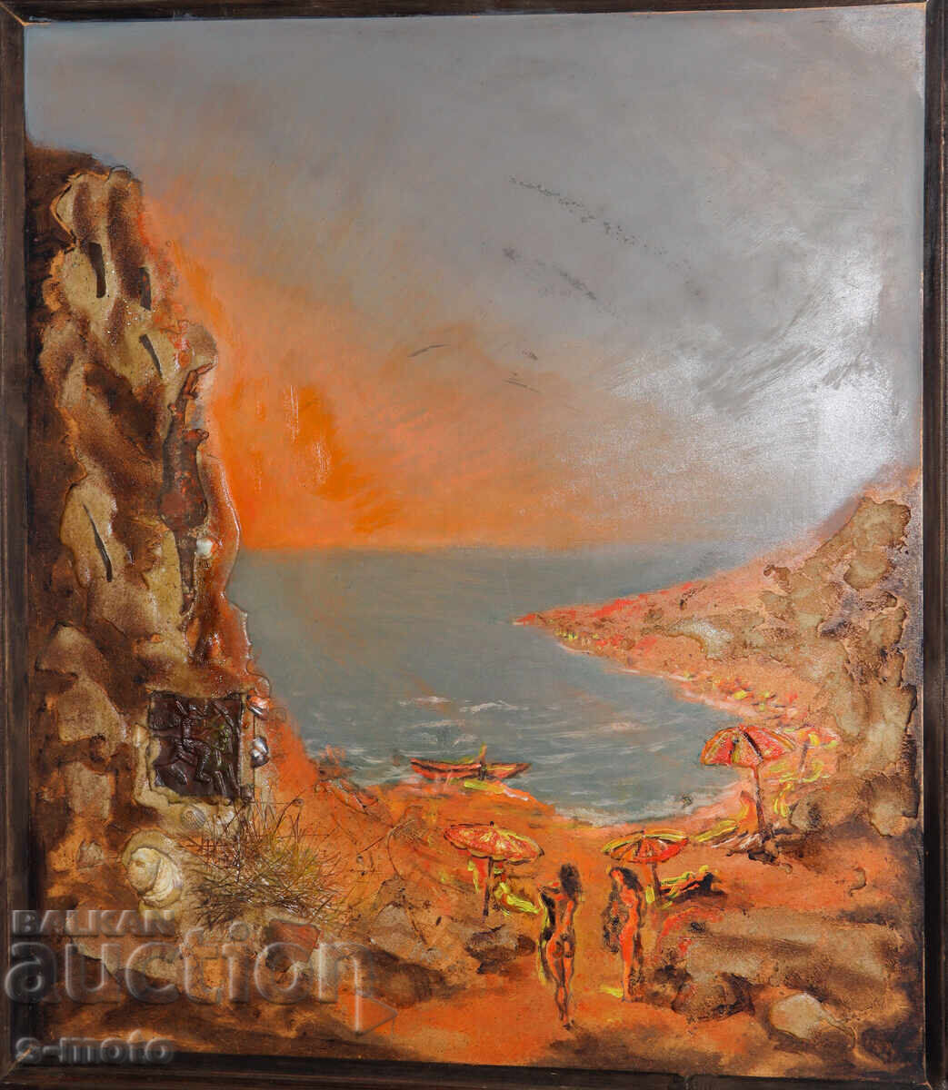 Аукцион Картина маслени бои колаж 1988 Аукцион Картина маслени бои колаж 1988