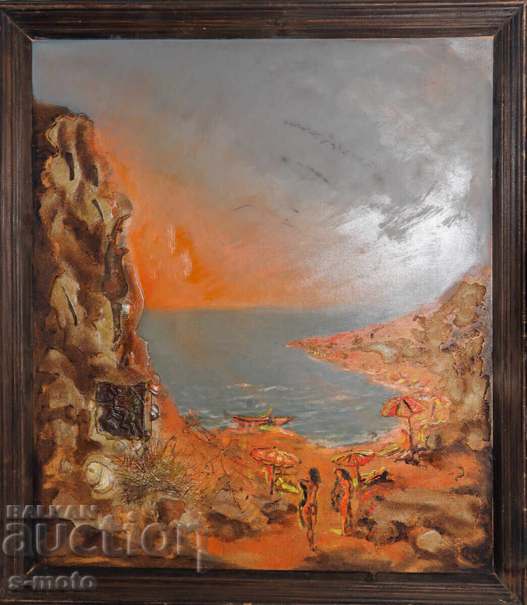 Картина маслени бои колаж 1988 Картина маслени бои колаж 1988