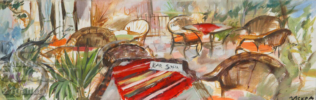 Auction  Iskra Evtimova, city landscape acrylic