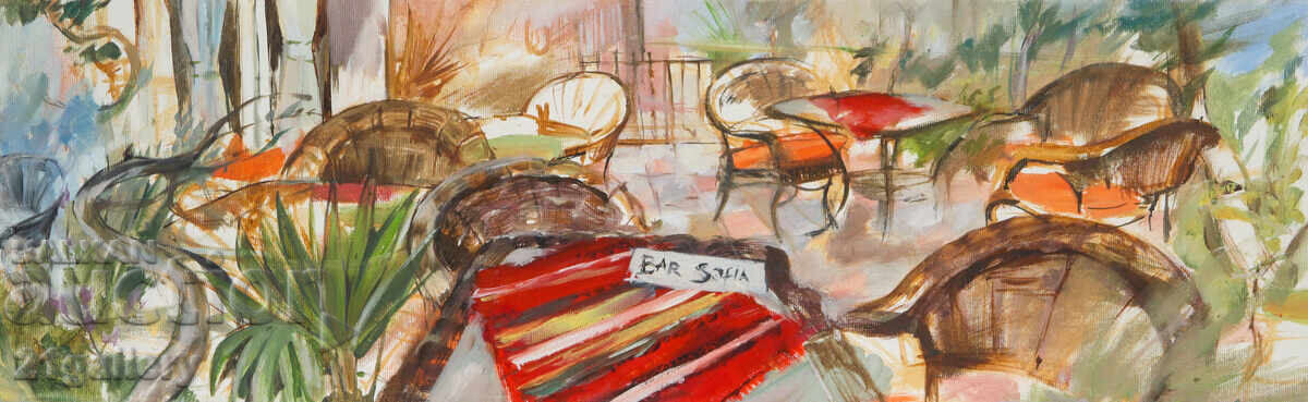 Iskra Evtimova, city landscape acrylic