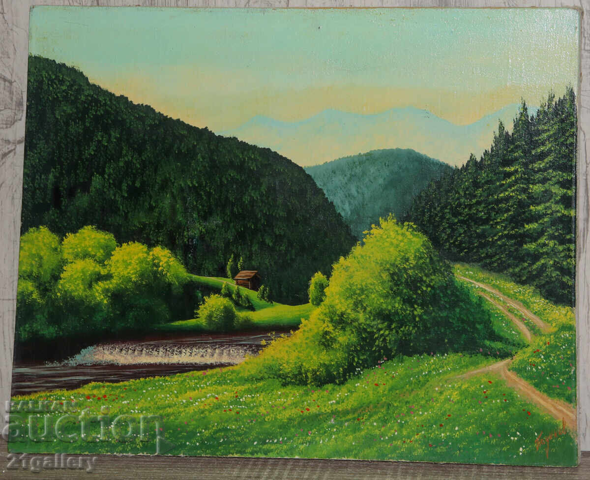 Oil painting mountain landscape with price 450.00 BGN | € 230.08