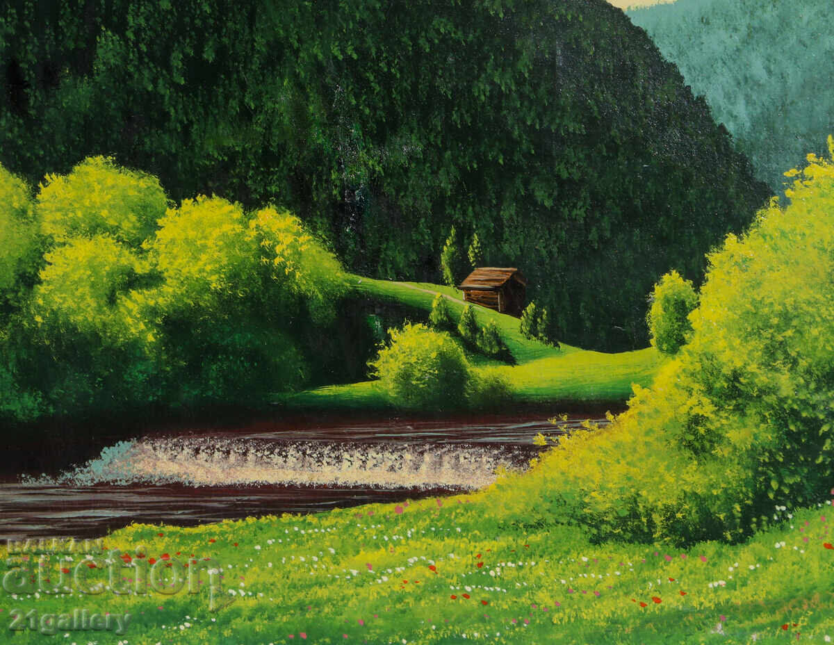 Oil painting mountain landscape - 5