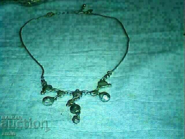old authentic necklace silver plated on A/C with real crystals with price 15.00 BGN | € 7.67