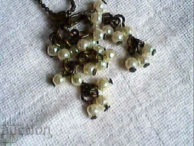 Auction  rare necklace of natural fine pearls 1mm 100 years