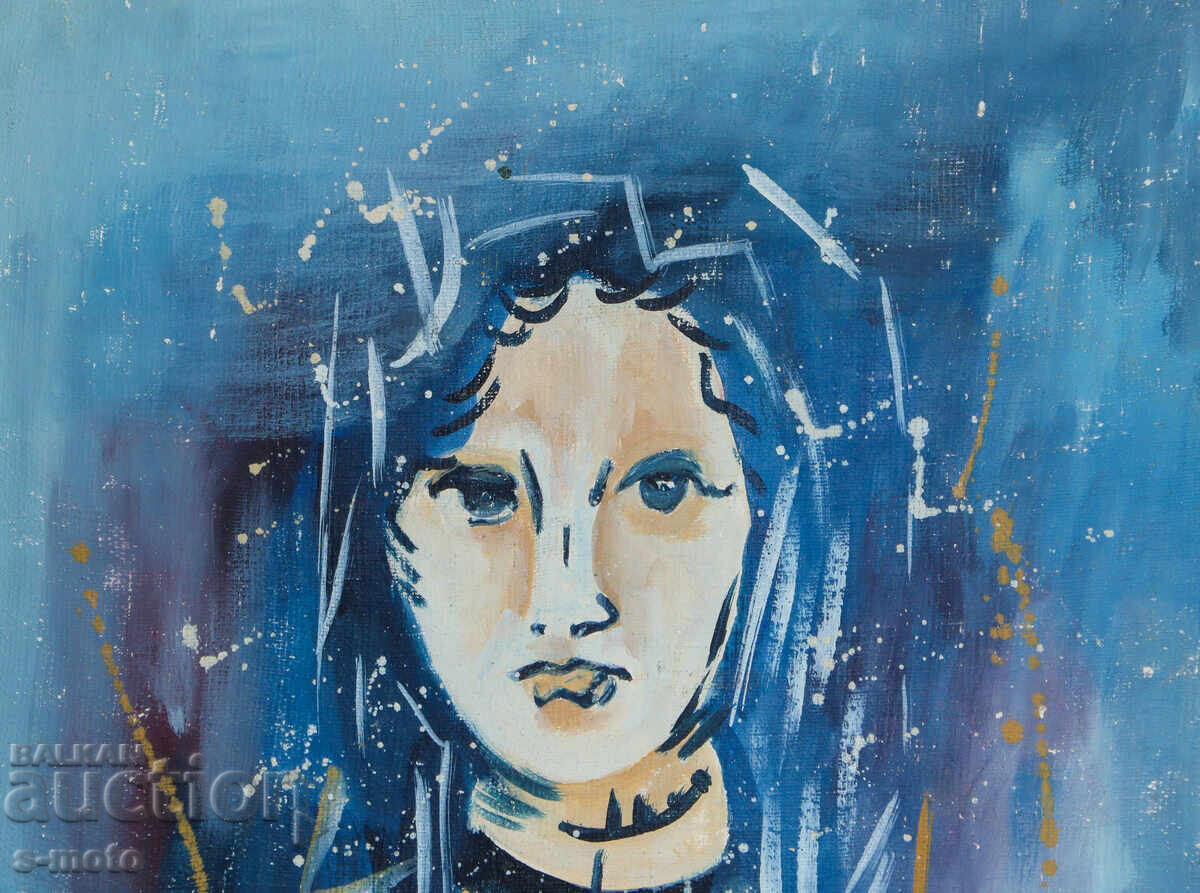 Auction  Oil painting portrait of a girl