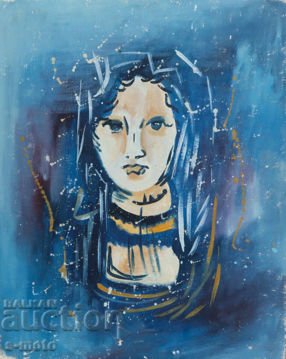 Oil painting portrait of a girl