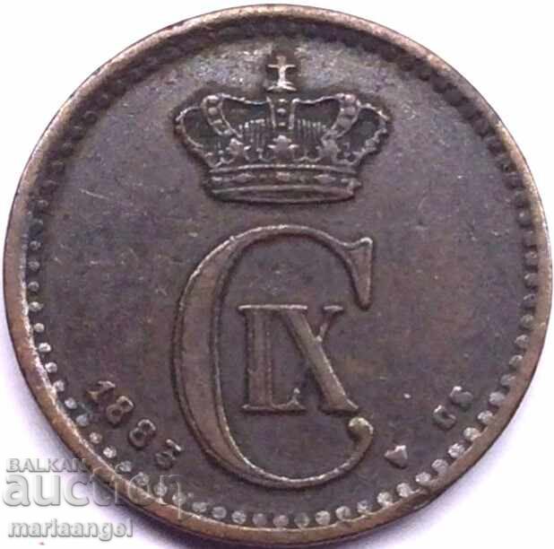Denmark 1883 1 Ore Christian IX Bronze - 6 Denmark 1883 1 Ore Christian IX Bronze - 6