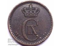Denmark 1883 1 Ore Christian IX Bronze