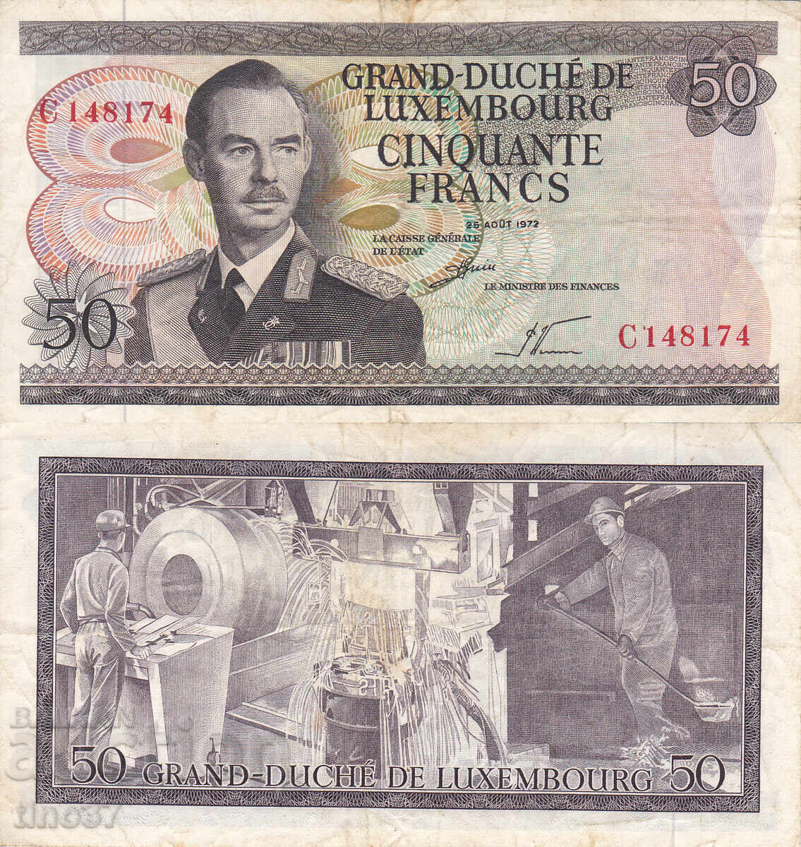 tino37 - LUXEMBURG - 50 FRANCI - 1972 - F+