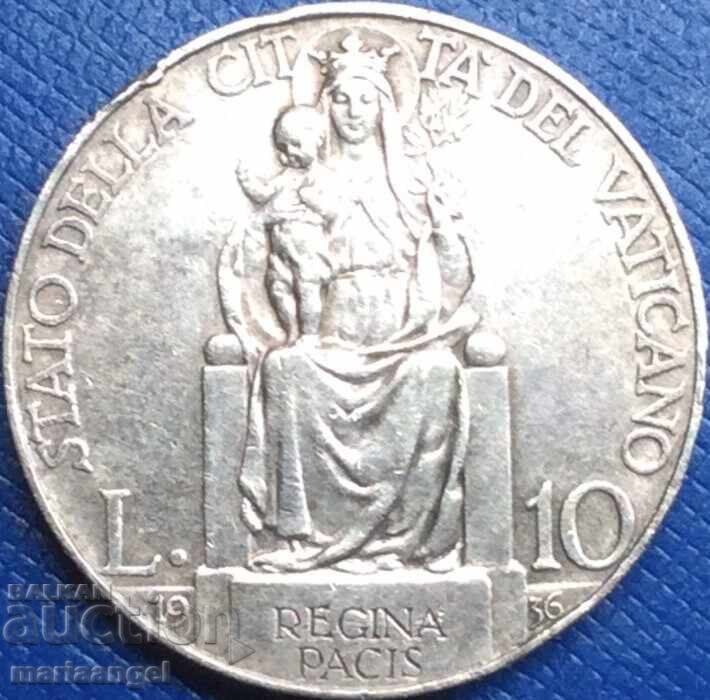 10 лири 1936 Ватикана Пий XI - доста рядка - 7 10 лири 1936 Ватикана Пий XI - доста рядка - 7