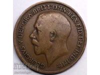 1 пени 1913 Великобритания Джордж V бронз