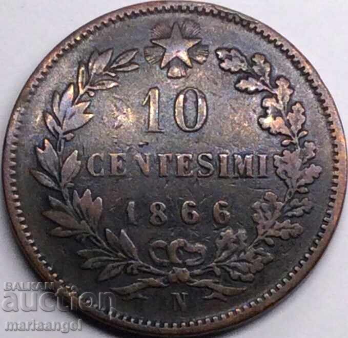 10 centesimi 1866 Italia N - Napoli bronz - 5