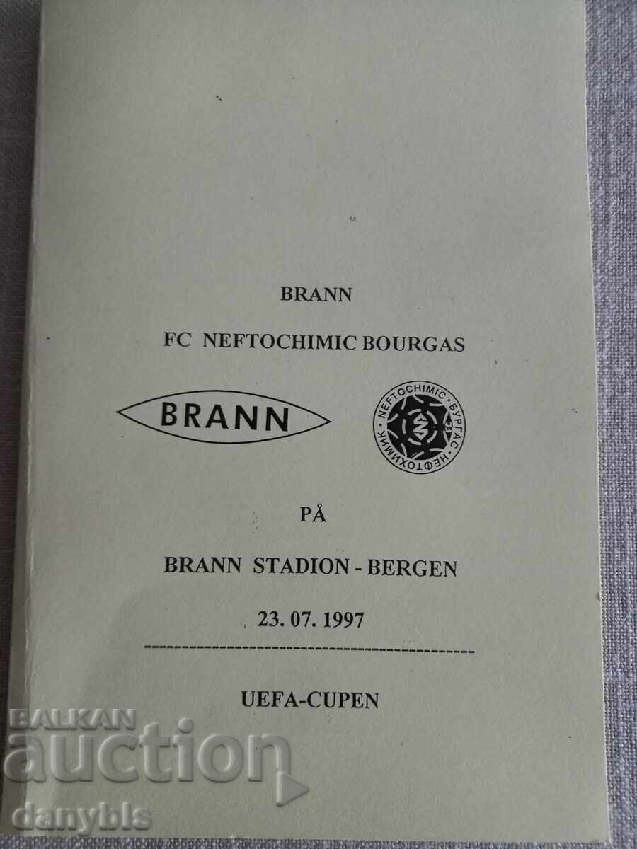 Πρόγραμμα αγώνα ποδοσφαίρου - φύλλο αγώνα - Μπραν - Νεφτοχίμικ 1997