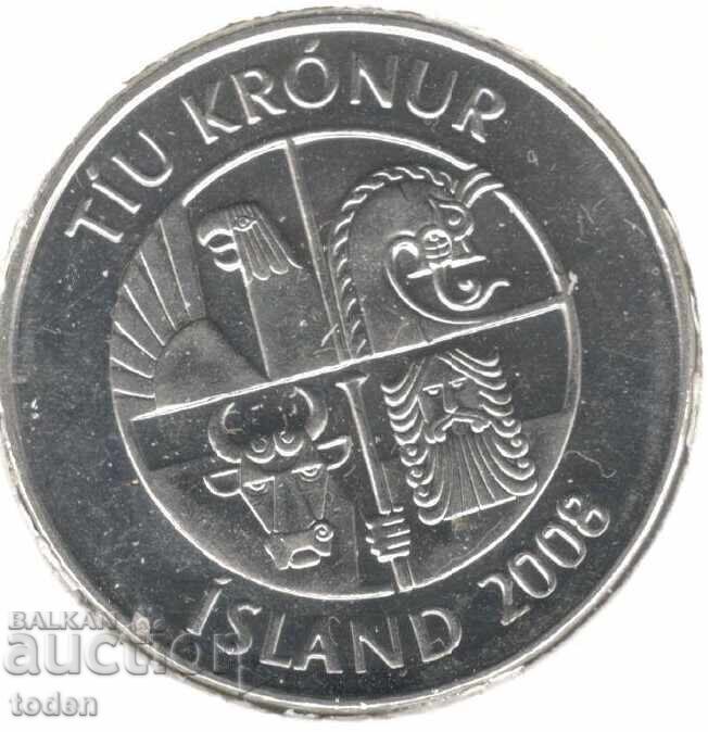 Islanda-10 Krónur-2008-KM# 29.1a-magnetic cu preț € 1.00 | 1.96 BGN