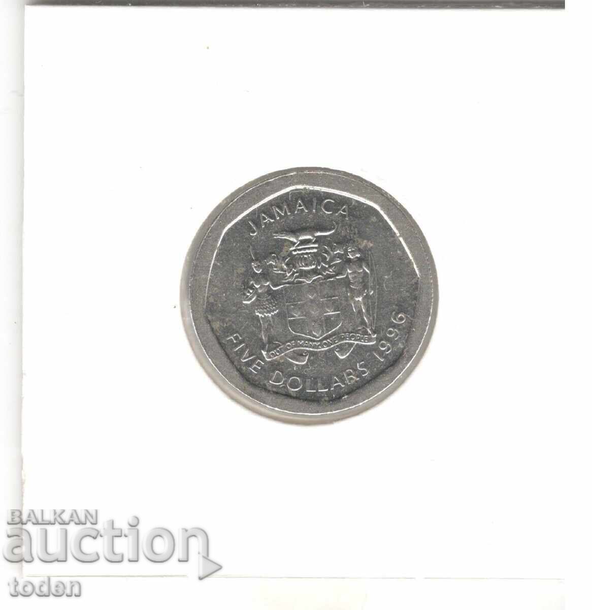 Livrarea Jamaica - 5 Dolari - 1996 - KM# 163