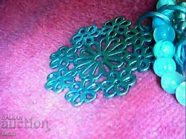 Licitație frumoasa bratara multisura cu pietre naturale, placata cu argint