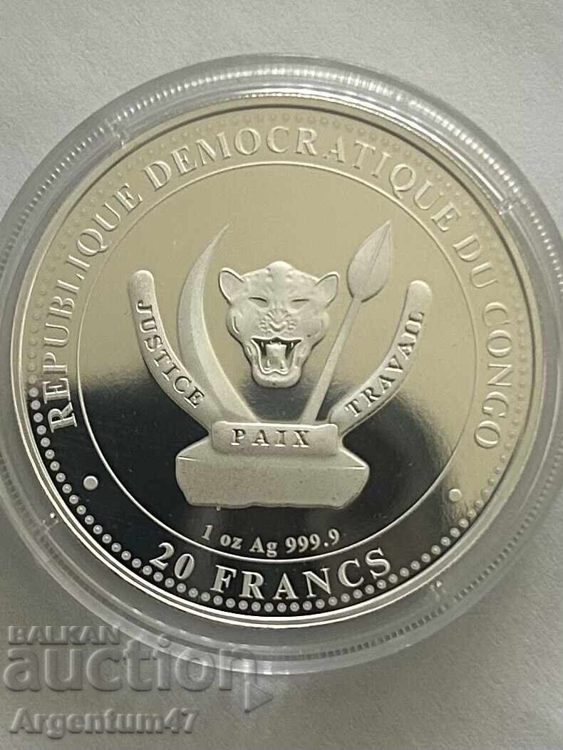 Delivery of SILVER 1 OZ 2025 CONGO - PREHISTORY MEGALODON