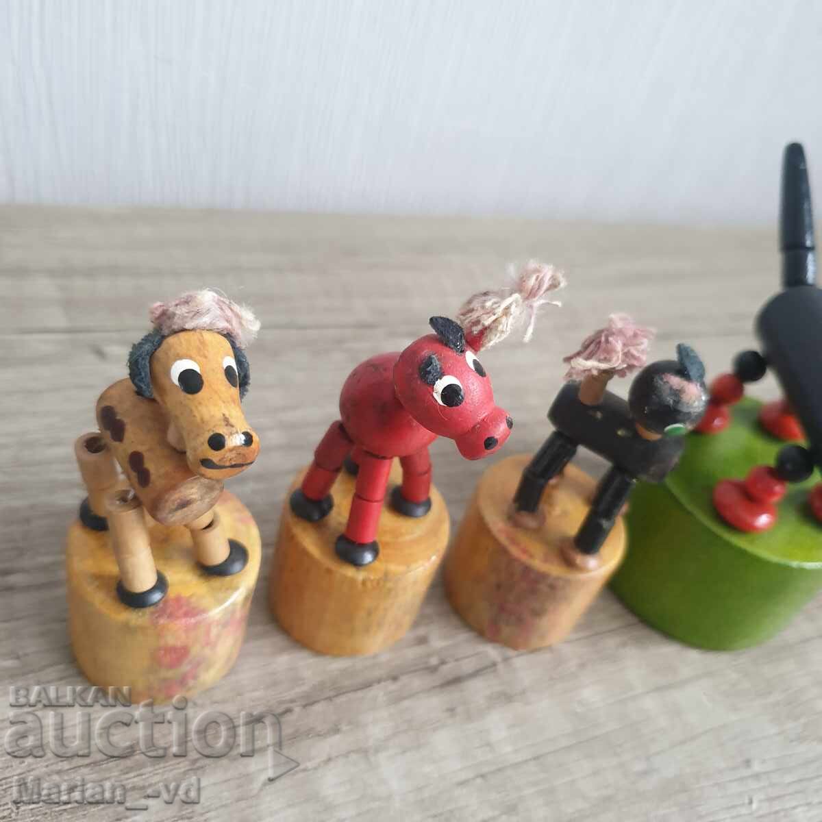 Δημοπρασία Ξύλινα πτυσσόμενα παιχνίδια χορού για ώθηση με τον αντίχειρα - 4 τεμάχια