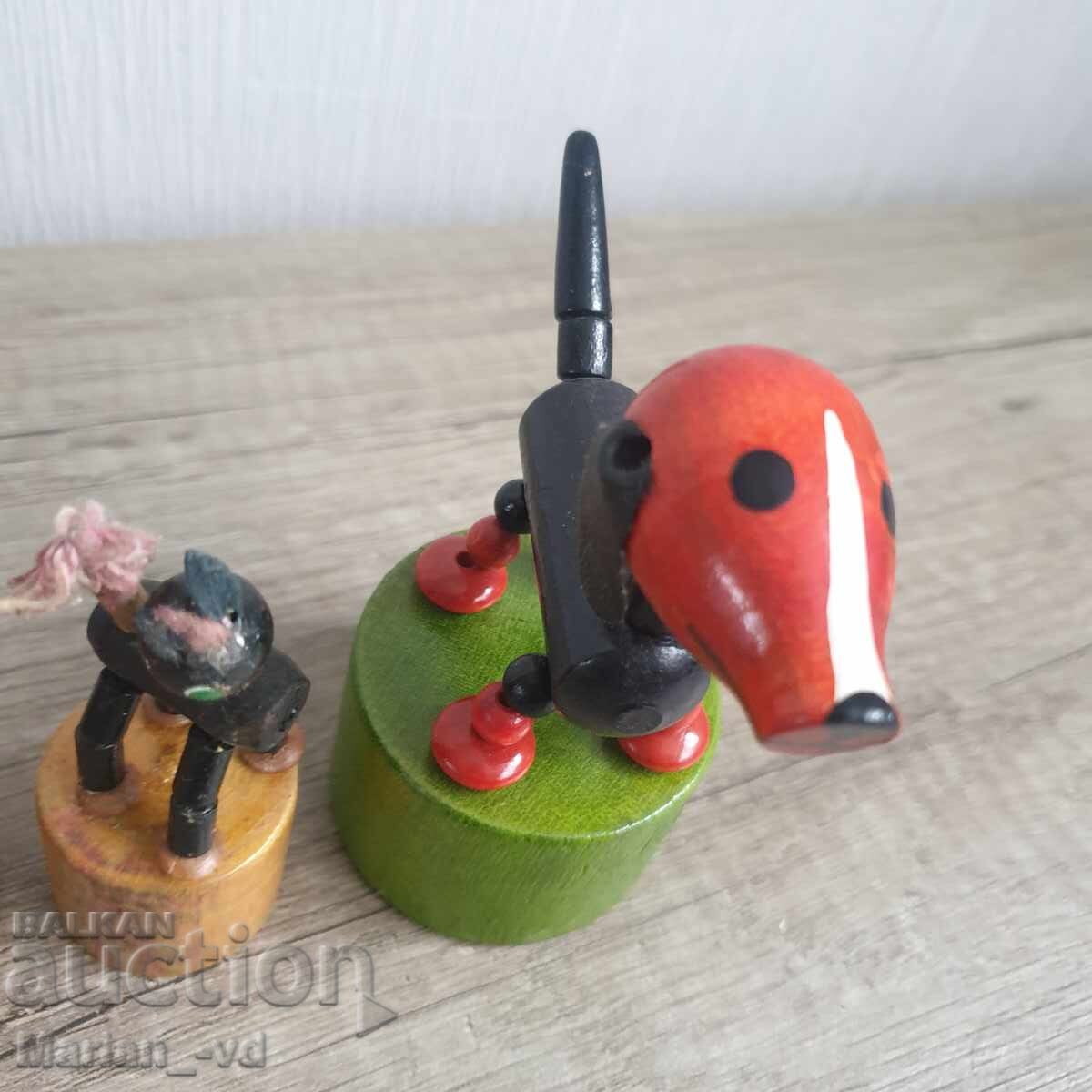 Παράδοση Ξύλινα πτυσσόμενα παιχνίδια χορού για ώθηση με τον αντίχειρα - 4 τεμάχια