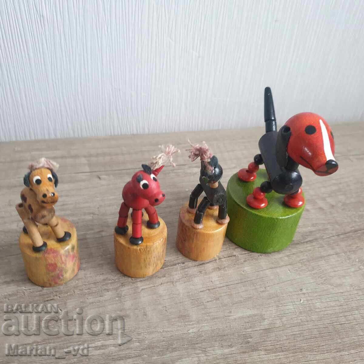 Ξύλινα πτυσσόμενα παιχνίδια χορού για ώθηση με τον αντίχειρα - 4 τεμάχια - 7