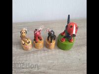 Ξύλινα πτυσσόμενα παιχνίδια χορού για ώθηση με τον αντίχειρα - 4 τεμάχια